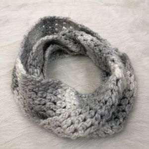Gray/white Striped Infinity Scarf
